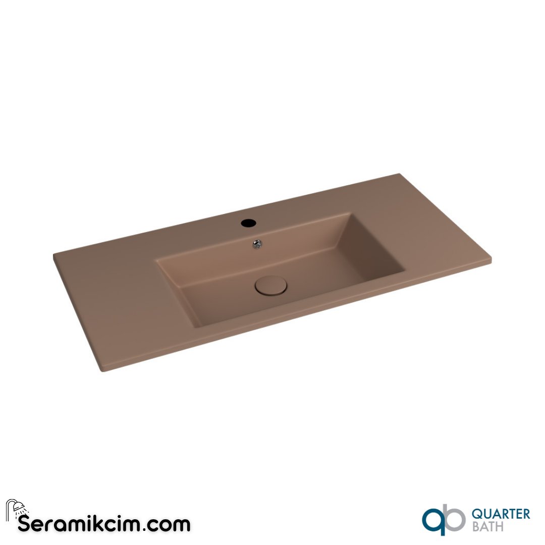 Quarter Bath 100cm Aquasol Line Dolap Uyumlu Etajerli Lavabo Vizon - 70AQ21100.04.1.3.01