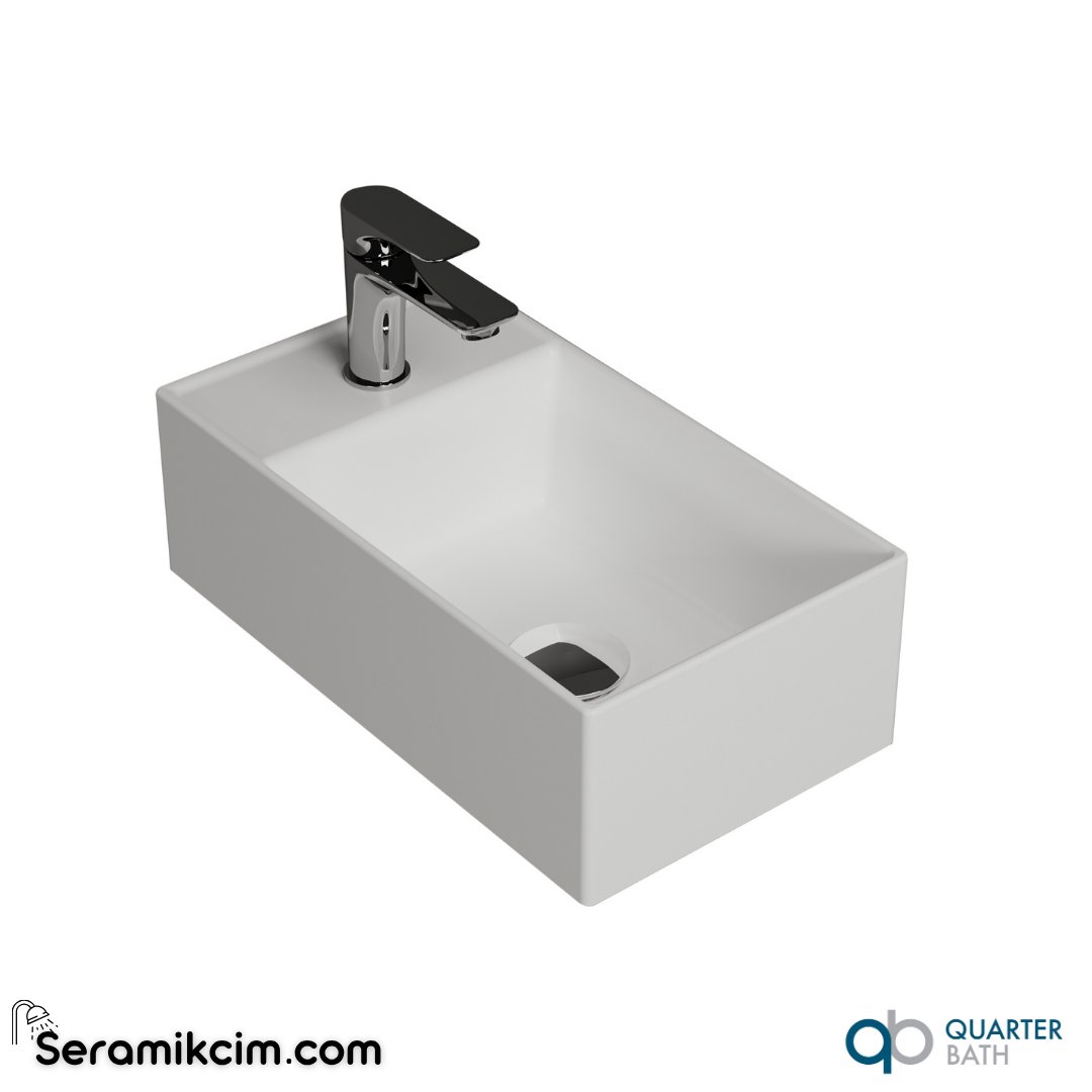Quarter Bath 40cm Cross Line Çanak Lavabo Beyaz - 70CL23040