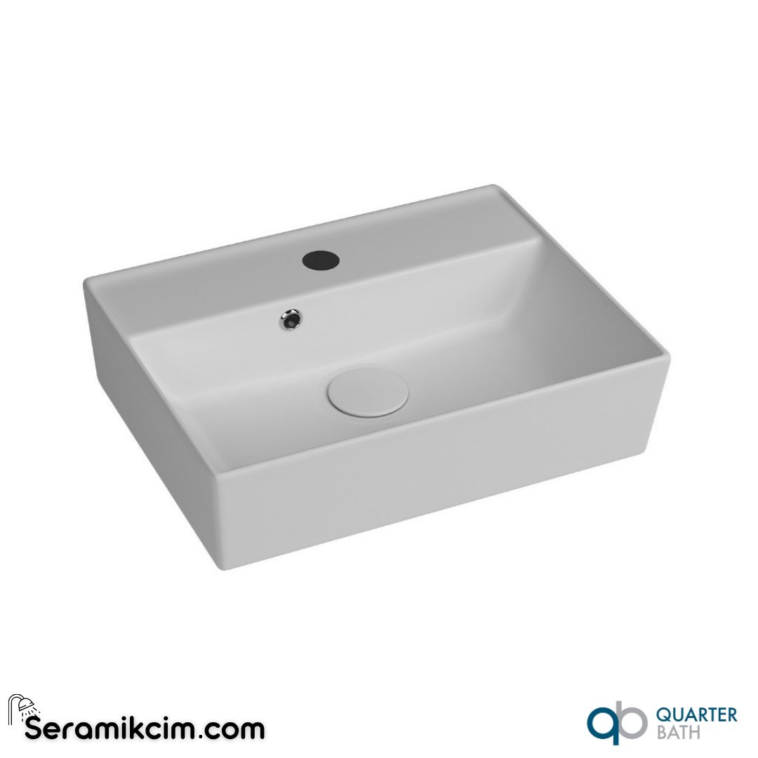 Quarter Bath 50cm Cross Line Çanak Lavabo Mat Beyaz - 70CL23050.06.1.3.01