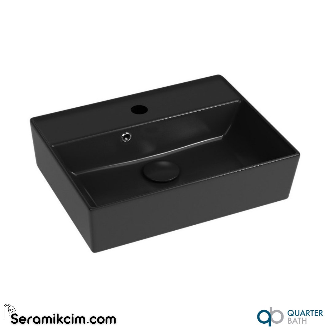 Quarter Bath 50cm Cross Line Çanak Lavabo Mat Siyah - 70CL23050.01.1.3.01