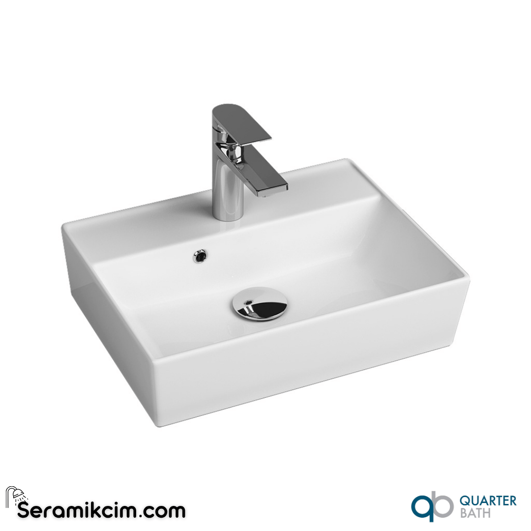 Quarter Bath 50cm Cross Line Çanak Lavabo Beyaz - 70CL23050