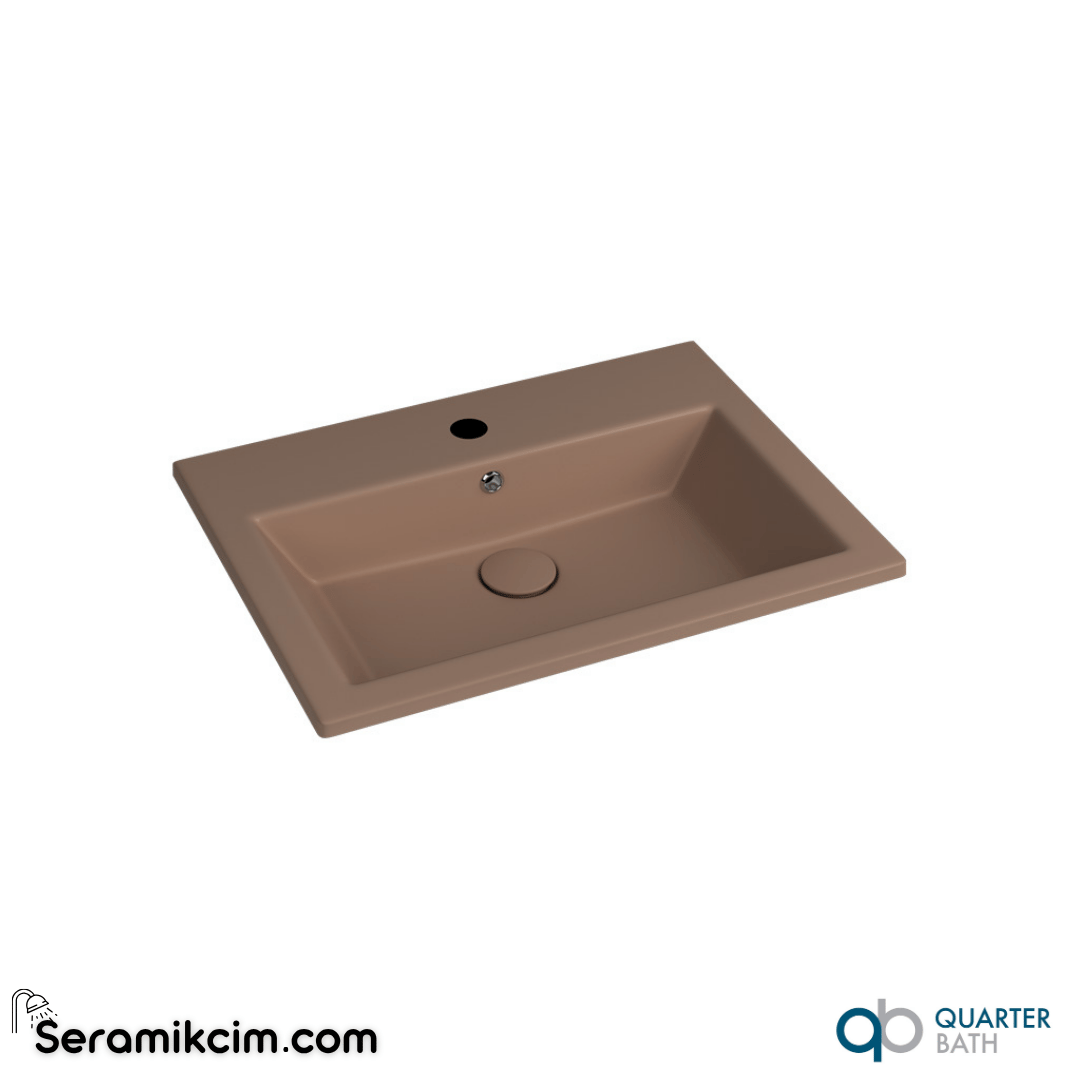 Quarter Bath 60cm Aquasol Line Dolap Uyumlu Etajerli Lavabo Vizon - 70AQ21060.04.1.3.01