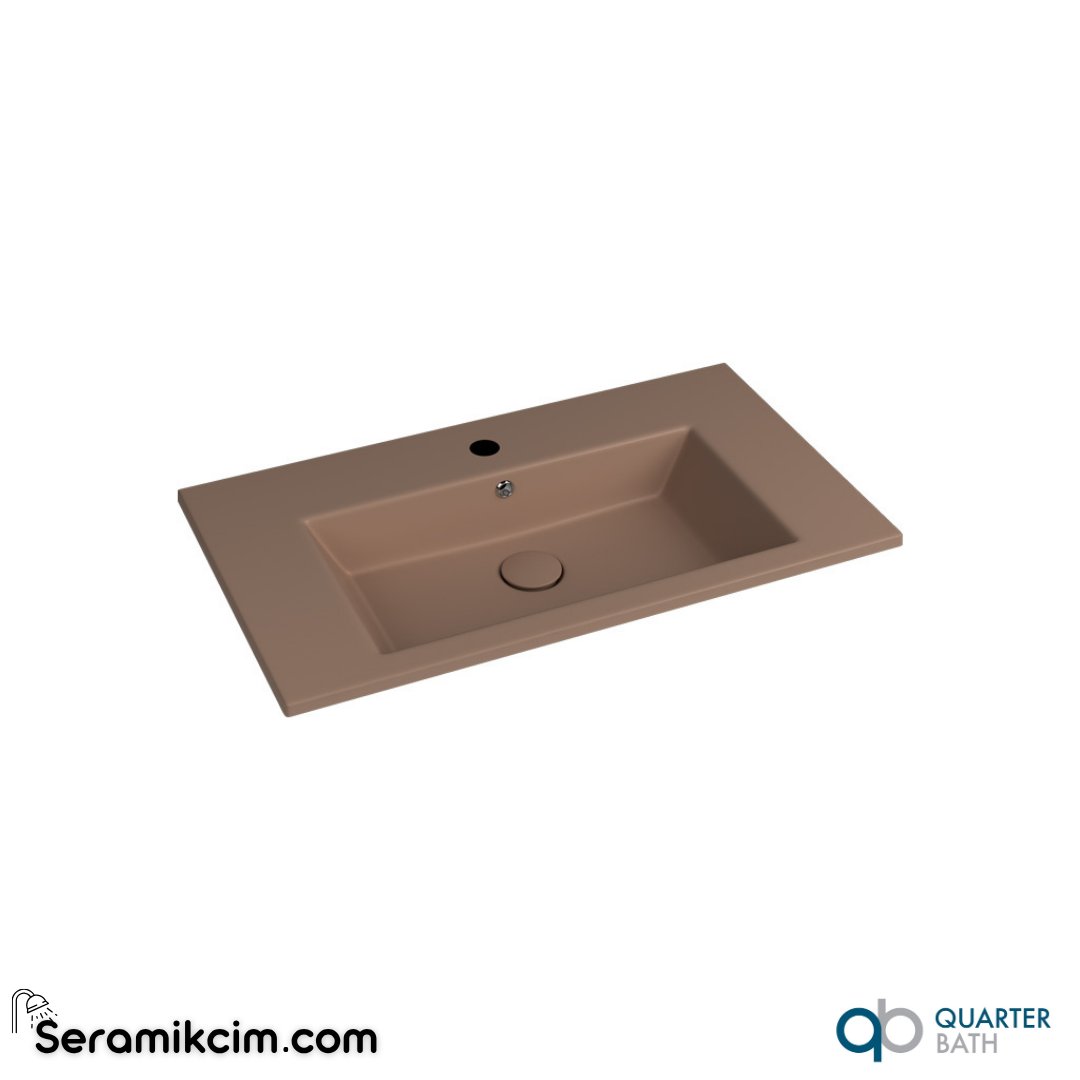 Quarter Bath 80cm Aquasol Line Dolap Uyumlu Etajerli Lavabo Vizon - 70AQ21080.04.1.3.01