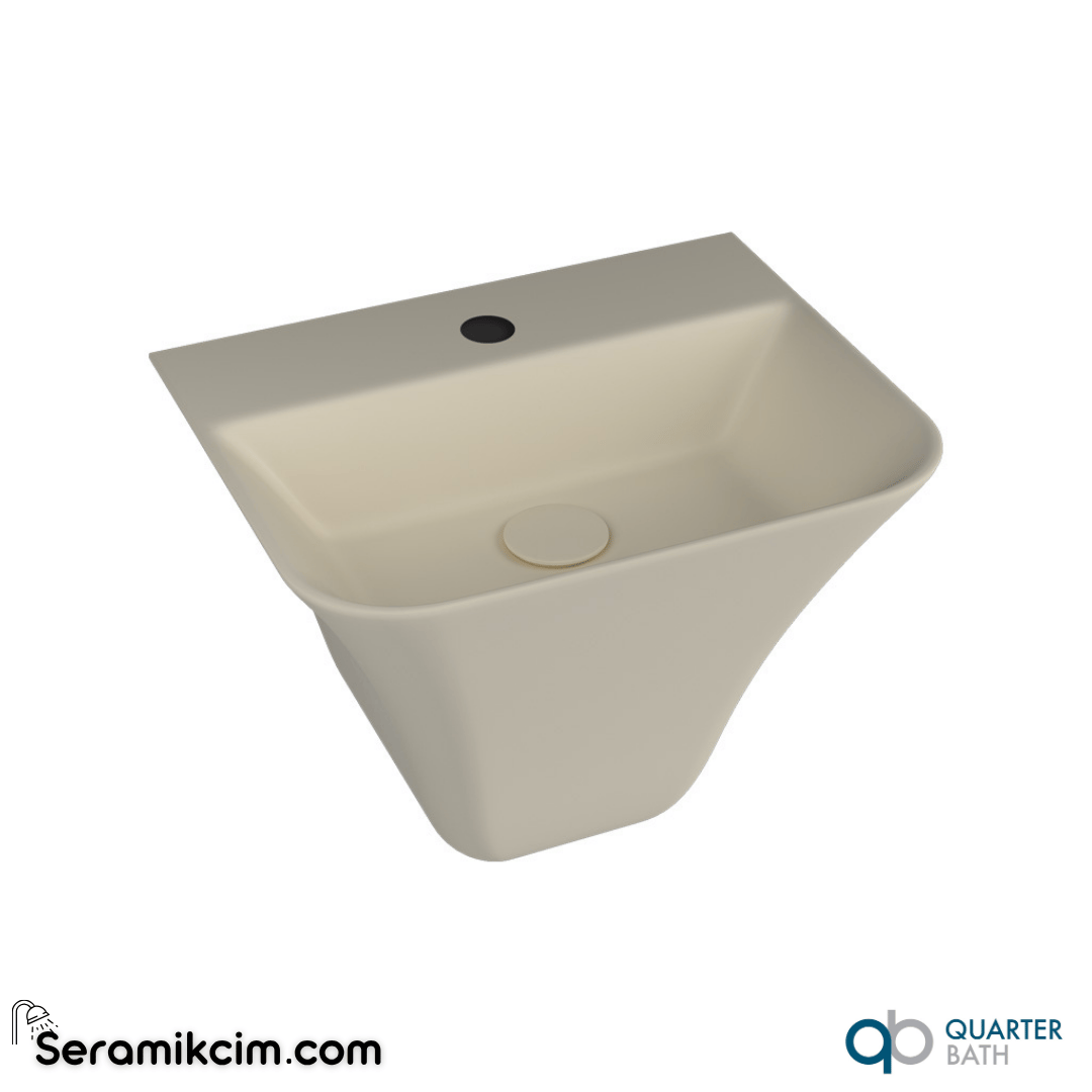 Quarter Bath Cross Grand Asma Monoblok Lavabo 50x41cm Fildişi - 70CG26001.07.1.3.01