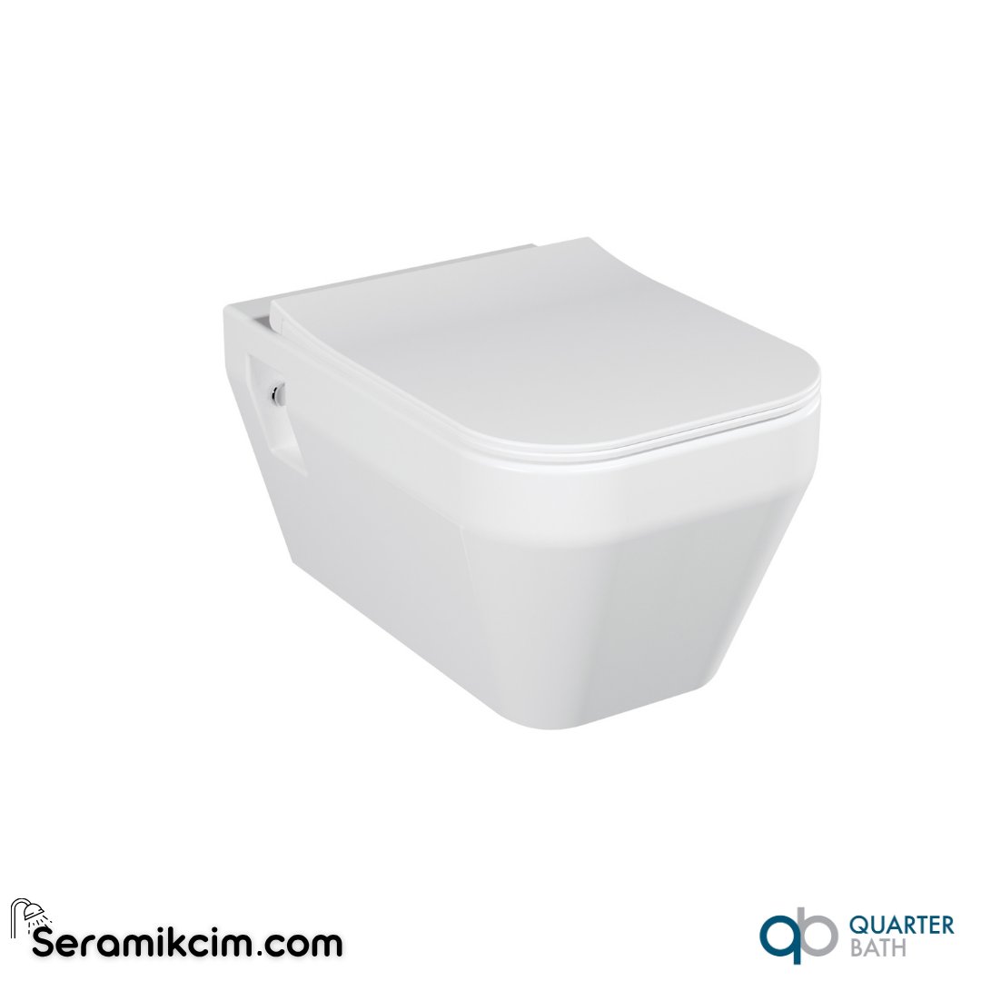 Quarter Bath Cross Grand Rimless Asma Klozet Dıştan Montaj Beyaz - 70CG02001