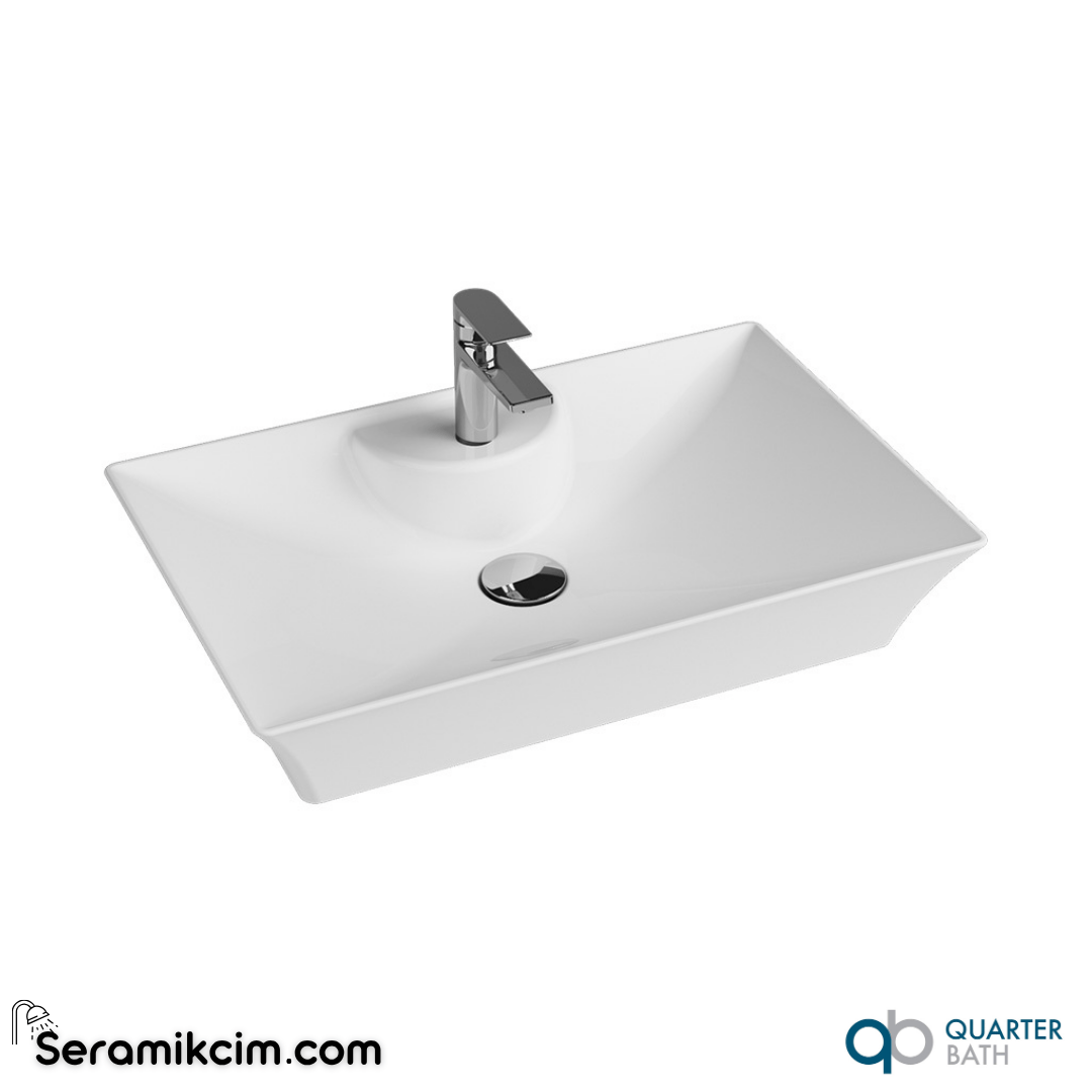 Quarter Bath Cross Grand Tezgah Üstü Lavabo Beyaz - 70CG23065