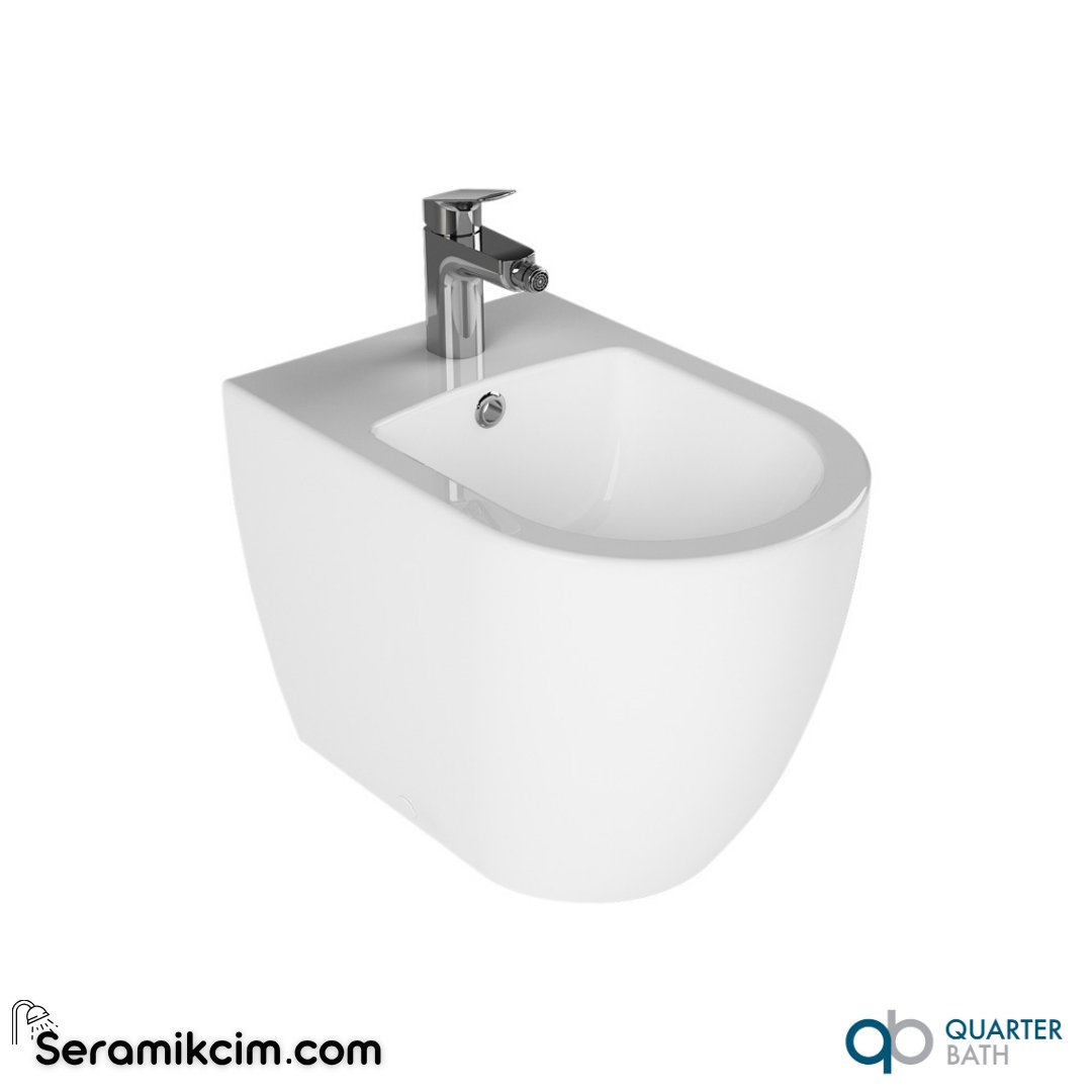 Quarter Bath Deep Duvara Sıfır Yerden Tek Bide Beyaz - 70DE13001