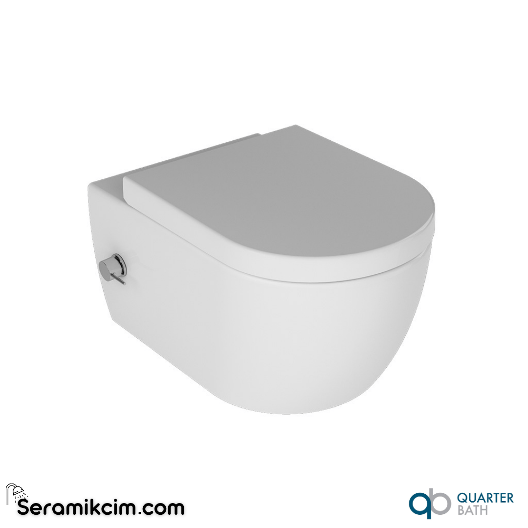 Quarter Bath Deep Rimless Asma Klozet Entegre Bataryalı Beyaz - 70DE03054.00.4.3.02