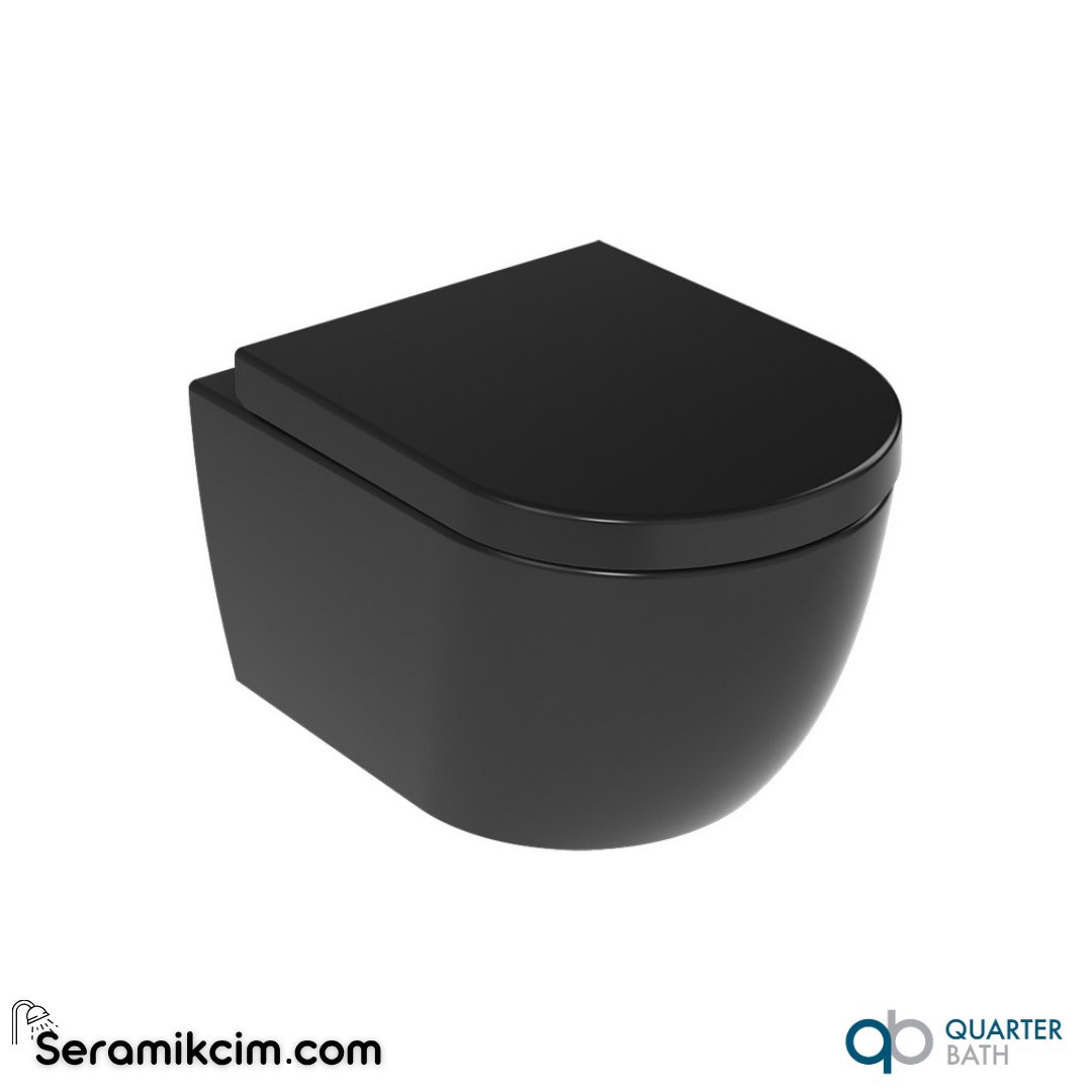Quarter Bath Deep Rimless Asma Klozet 54cm Parlak Siyah - 70DE03054.30.1.3.01