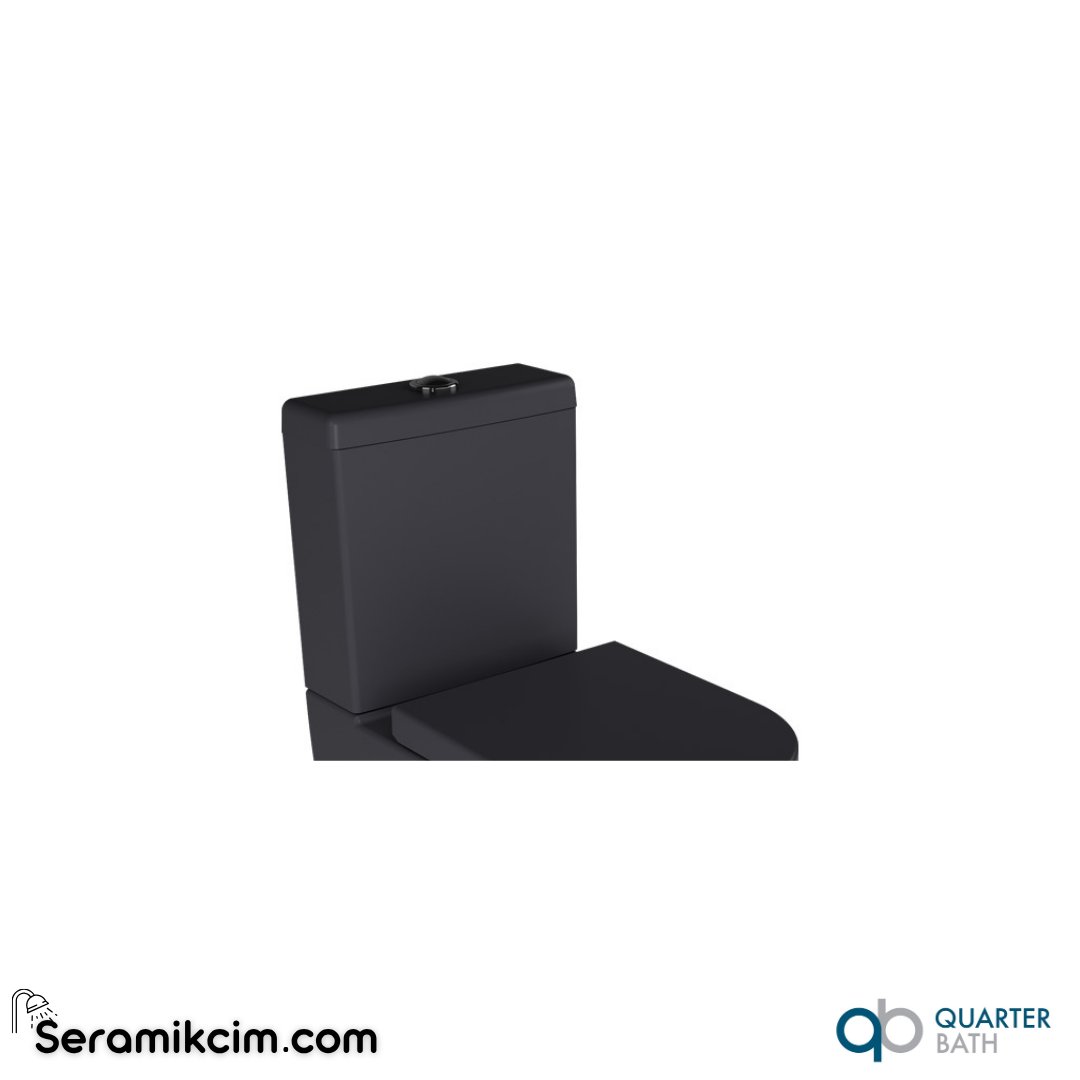 Quarter Bath Deep Rimless Duvara Sıfır Klozet + Rezervuar Mat Siyah - 70DE06001.01.1.3.01