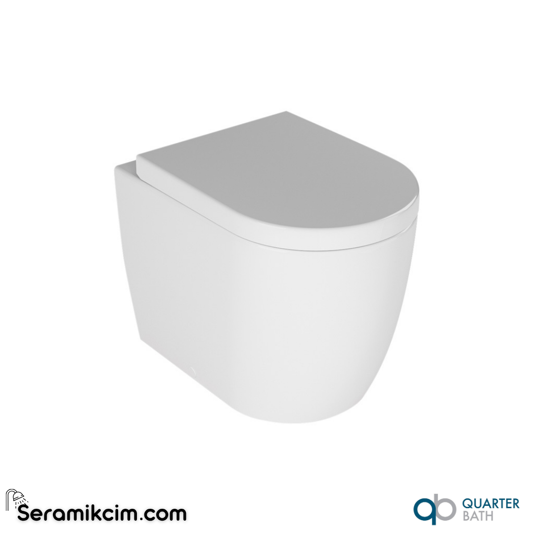 Quarter Bath Deep Rimless Duvara Sıfır Yerden Tek Klozet Beyaz - 70DE04001