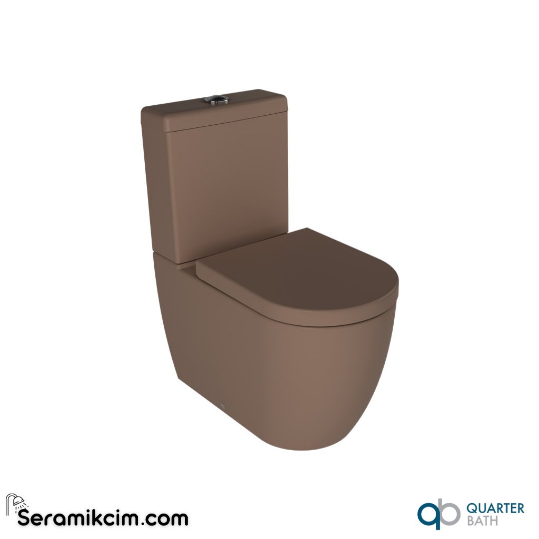 Quarter Bath Deep Rimless Duvara Sıfır Klozet + Rezervuar Vizon - 70DE06001.04.1.3.01
