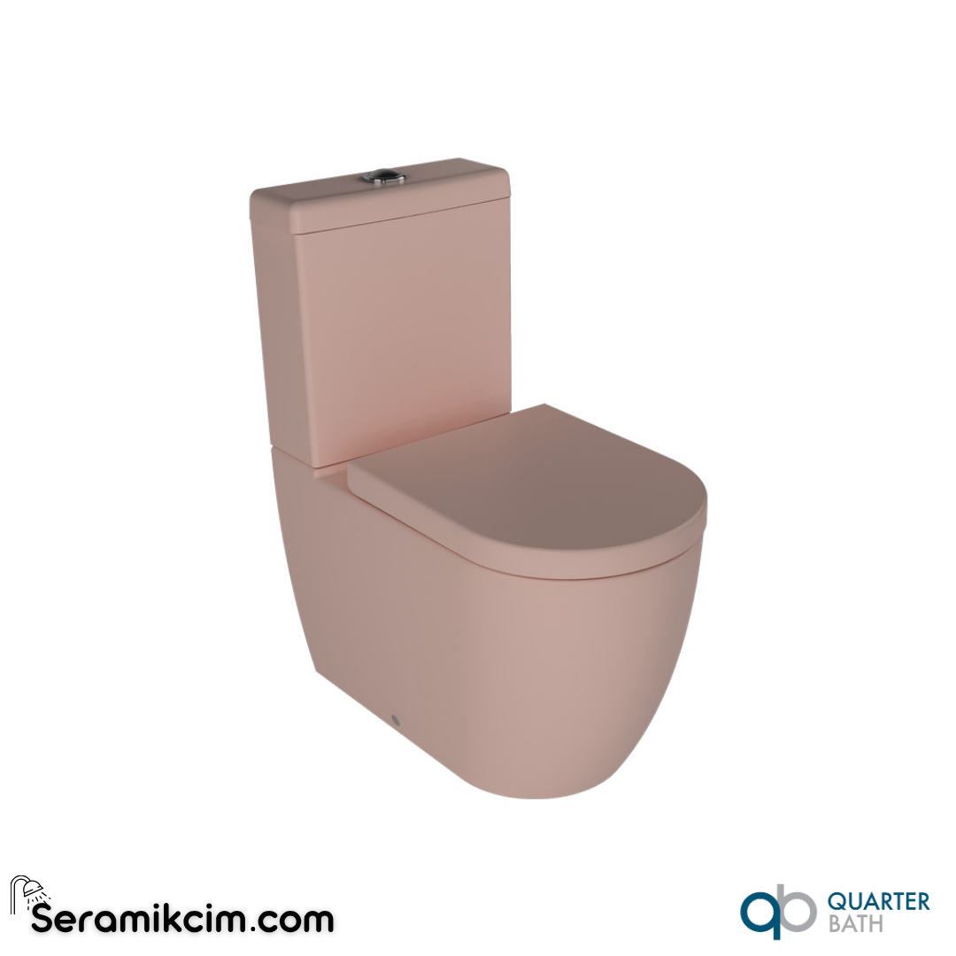 Quarter Bath Deep Rimless Duvara Sıfır Klozet + Rezervuar Somon - 70DE06001.03.1.3.01