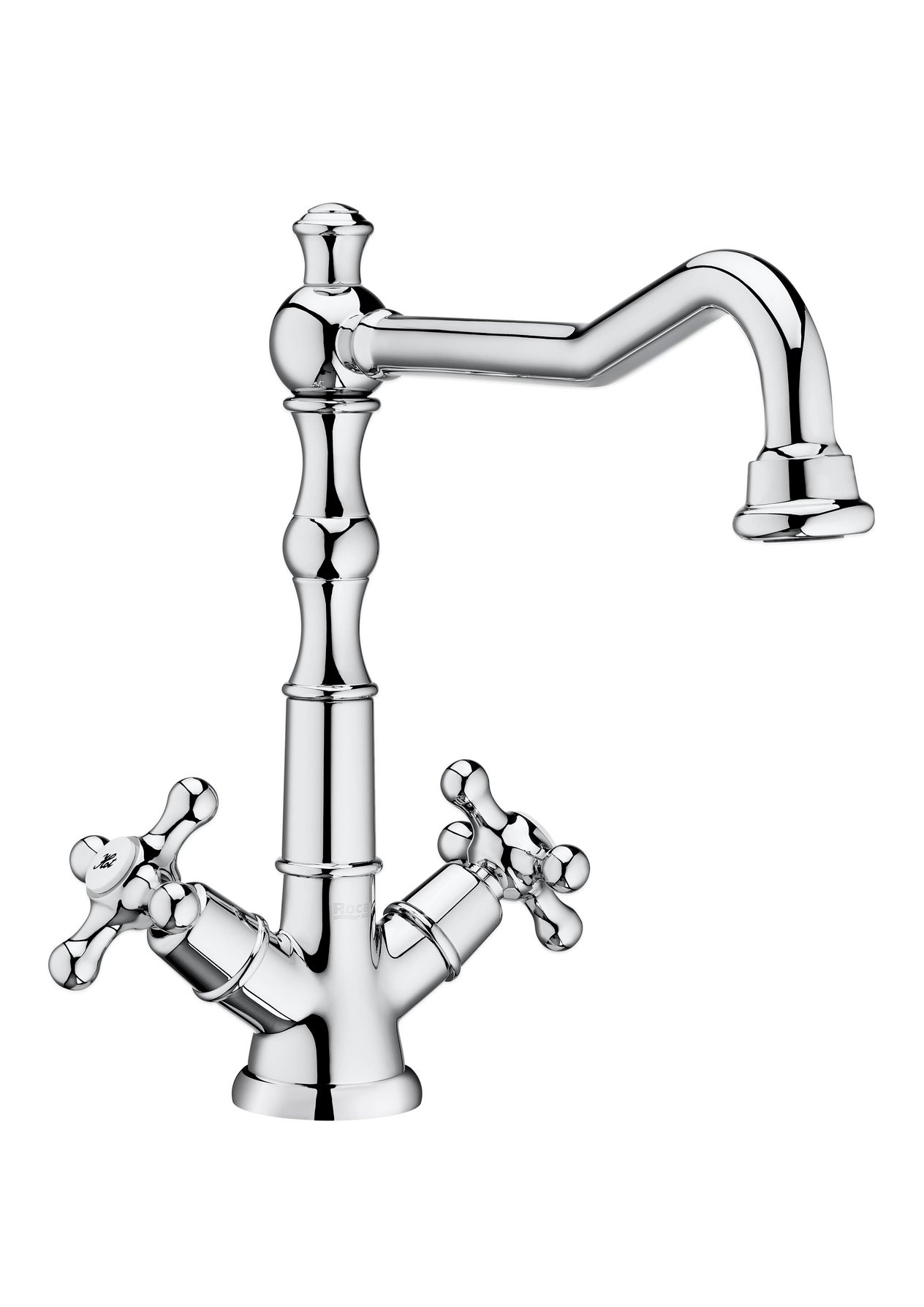 Roca Carmen Döner Çıkış Uçlu Çift Kumanda Kollu Lavabo Bataryası Krom, Click-clack Sifonlu A5A384BC00 - A5A384BC00