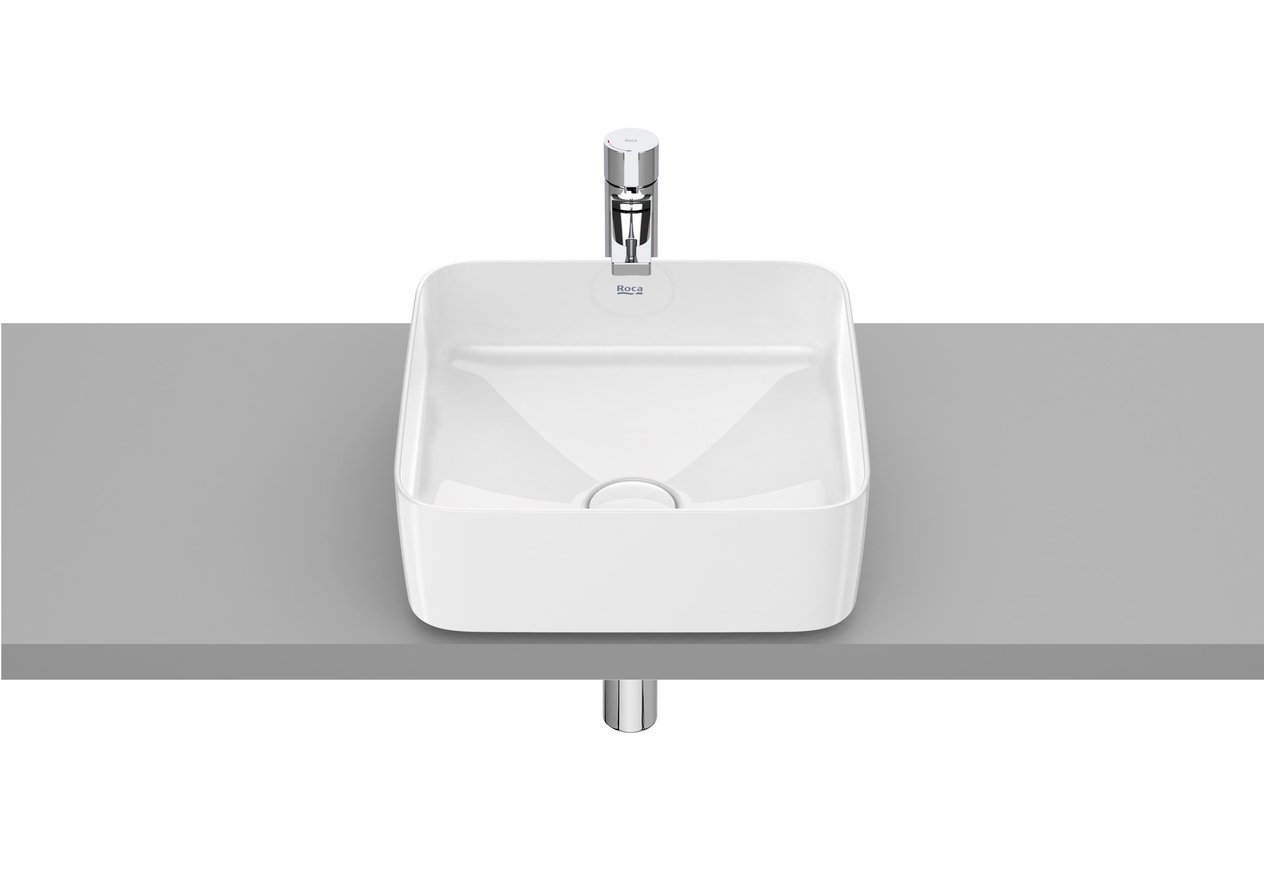 Roca Inspira Square FINECERAMIC® Tezgah Üstü Lavabo Beyaz 370 x 370 mm A327532000 - A327532000