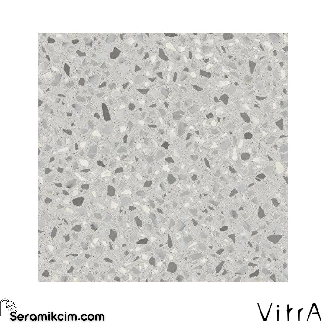 Vitra 60X60 CementMix Flake Geo Açık Gri Mat R10A 7R