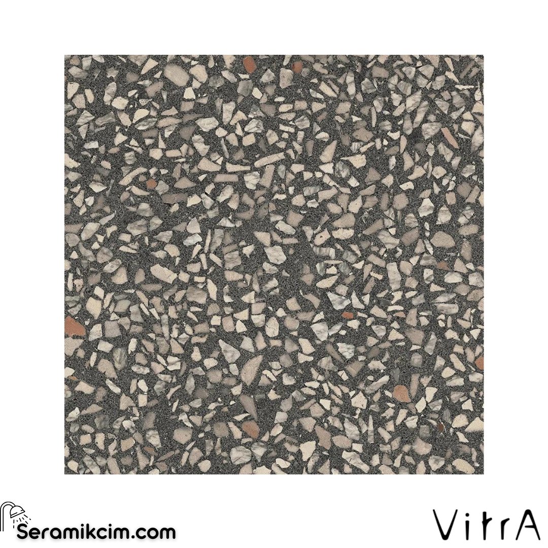 Vitra 60X60 CementMix Flake Mrb Koyu Grej Mat R10A 7R