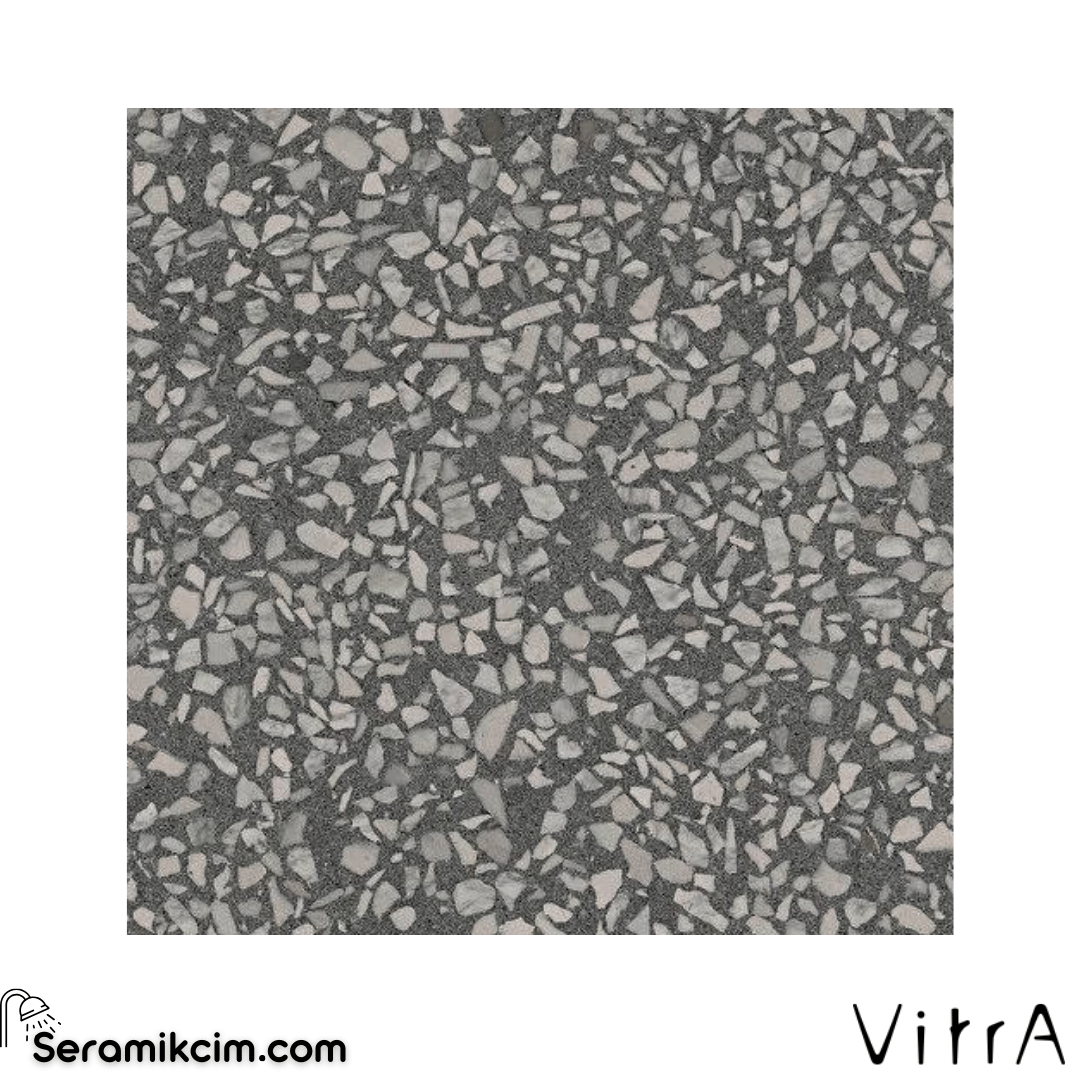 Vitra 60X60 CementMix Flake Mrb Koyu Gri Mat R10A 7R