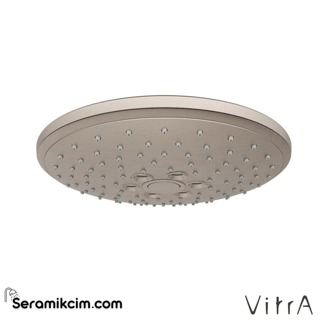 Vitra Bliss Round 2F Duş Başlığı, Fırçalı Nikel - A4574234