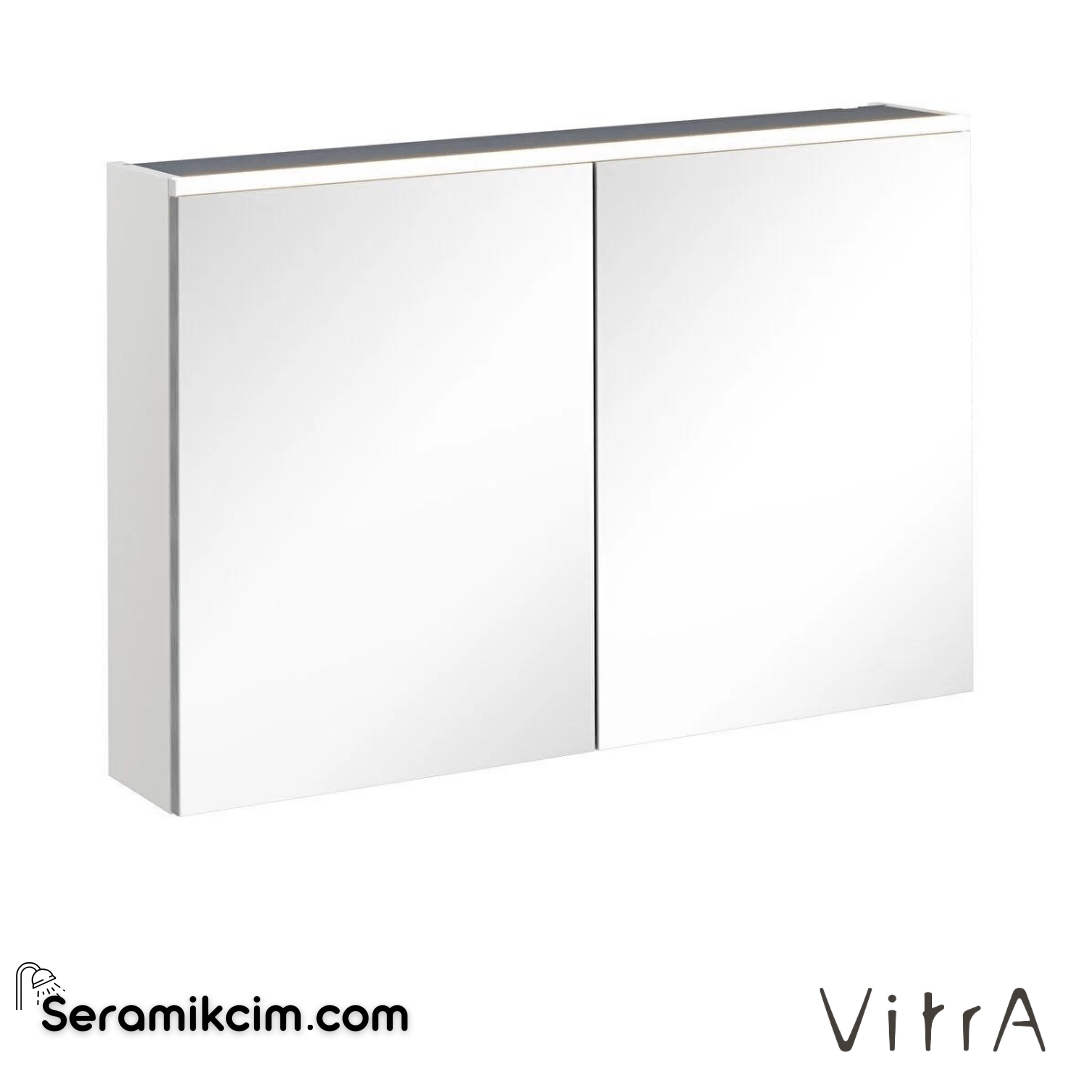 Vitra Core Dolaplı Ayna, 100cm, Mat AÇık Gri, Aydınlatmalı - 67632