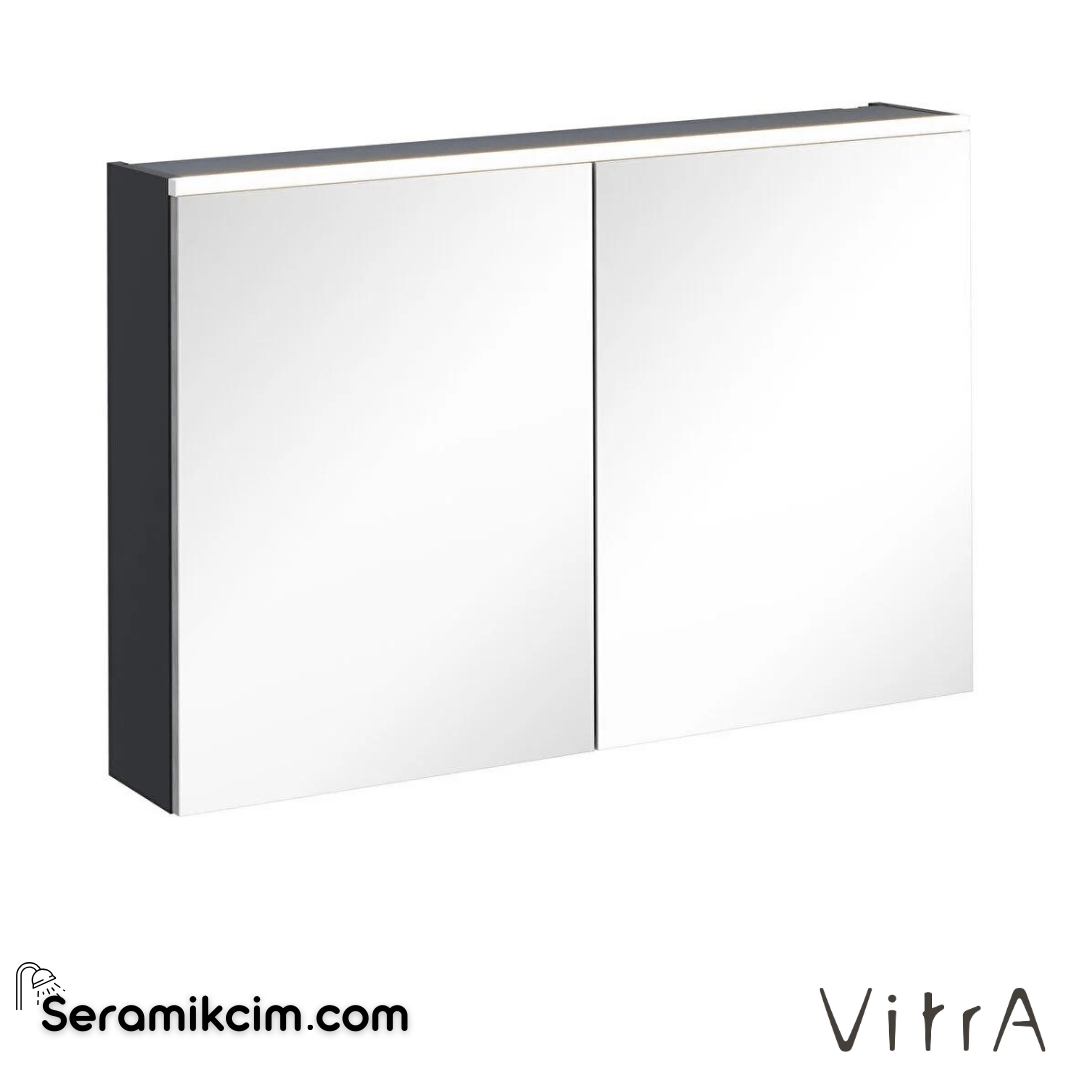 Vitra Core Dolaplı Ayna, 100cm, Mat Grafit, Aydınlatmalı - 67635
