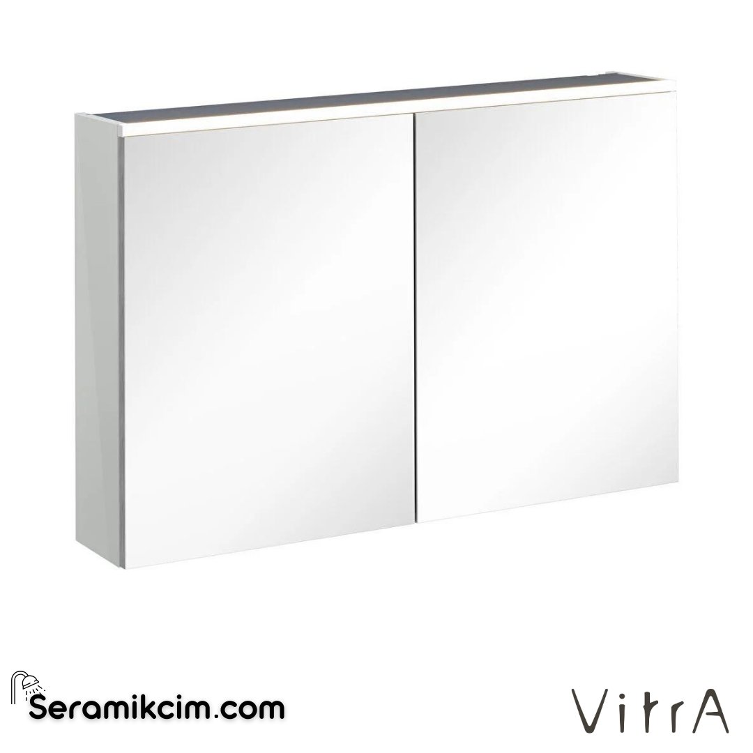 Vitra Core Dolaplı Ayna, 100cm, Parlak İnci Gri, Aydınlatmalı - 67622