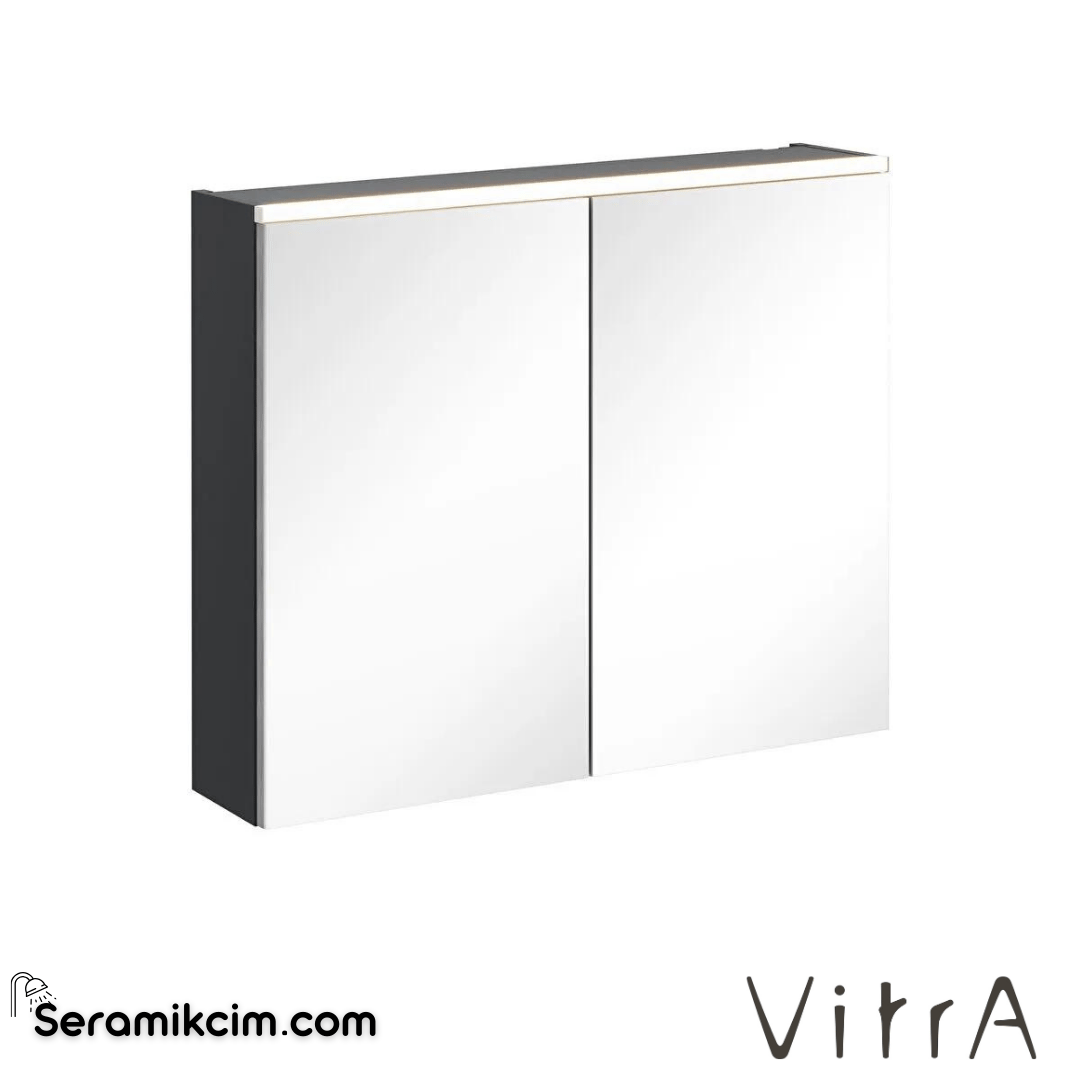 Vitra Core Dolaplı Ayna, 80cm, Aydınlatmalı Mat Grafit 67614 - 67614