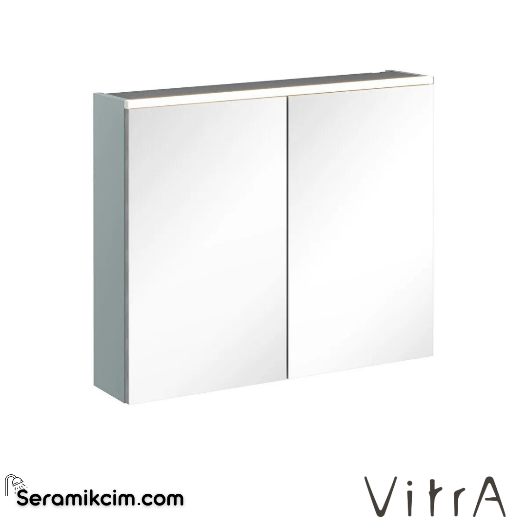 Vitra Core Dolaplı Ayna, 80cm, Aydınlatmalı Mat Fiyord Yeşili 67613 - 67613