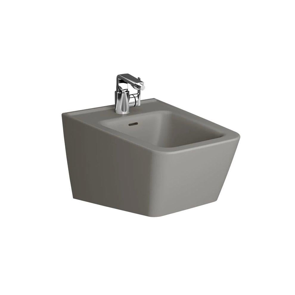 Vitra Equal Asma Bide Gizli Montajlı, 54 Cm Tek Armatür Delikli, Su Taşma Delikli, Yanlardan Deliksiz, Clean, Mat Taş Gri - 7246B476-0288