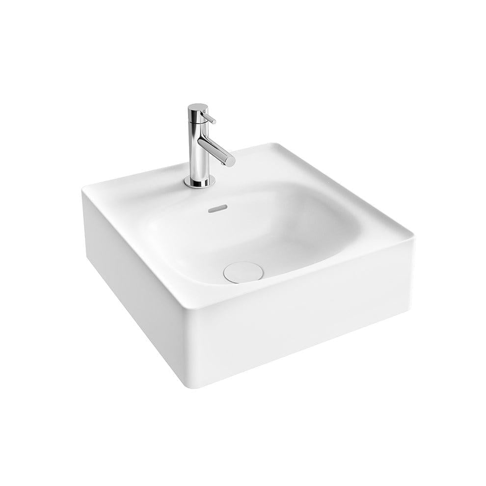 Vitra Equal Çanak Lavabo Dikdörtgen, Kompakt, 45X45 Cm Tek Armatür Delikli, Su Taşma Delikli, Clean, Beyaz - 7240B403-0631