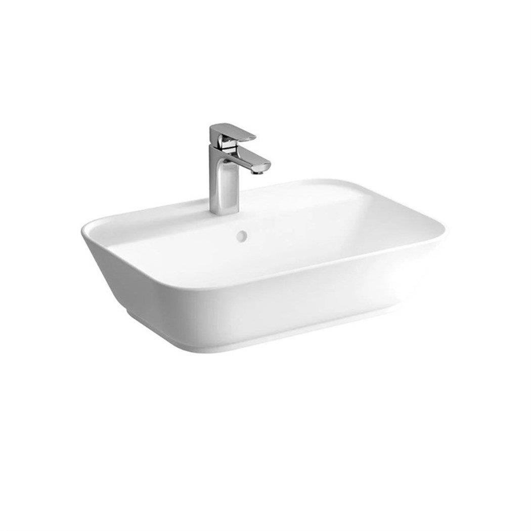 Vitra Geo Çanak Lavabo Dikdörtgen, 60X43 Cm Tek Armatür Delikli, Su Taşma Deliksiz, Mat Beyaz - 7426B001-0041