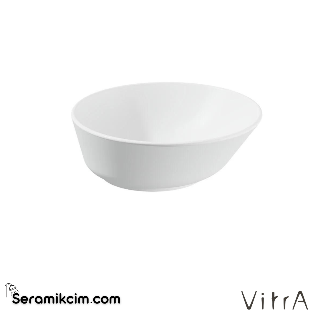 Vitra Geo Çanak Lavabo Yuvarlak, Kompakt, 40X38 Cm Armatür Deliksiz, Su Taşma Deliksiz, Mat Beyaz - 7421B001-0016