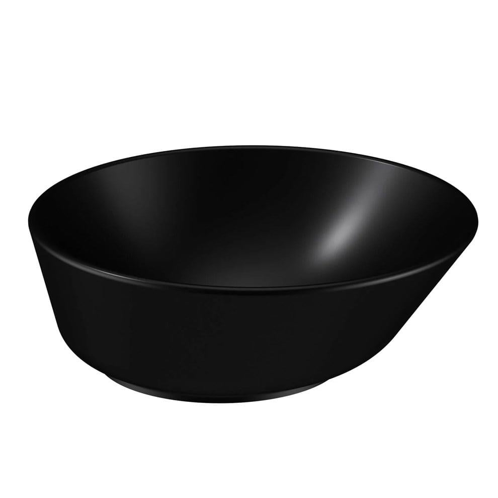 Vitra Geo Çanak Lavabo Yuvarlak, Kompakt, 40X38 Cm Armatür Deliksiz, Su Taşma Deliksiz, Mat Siyah - 7421B083-0016