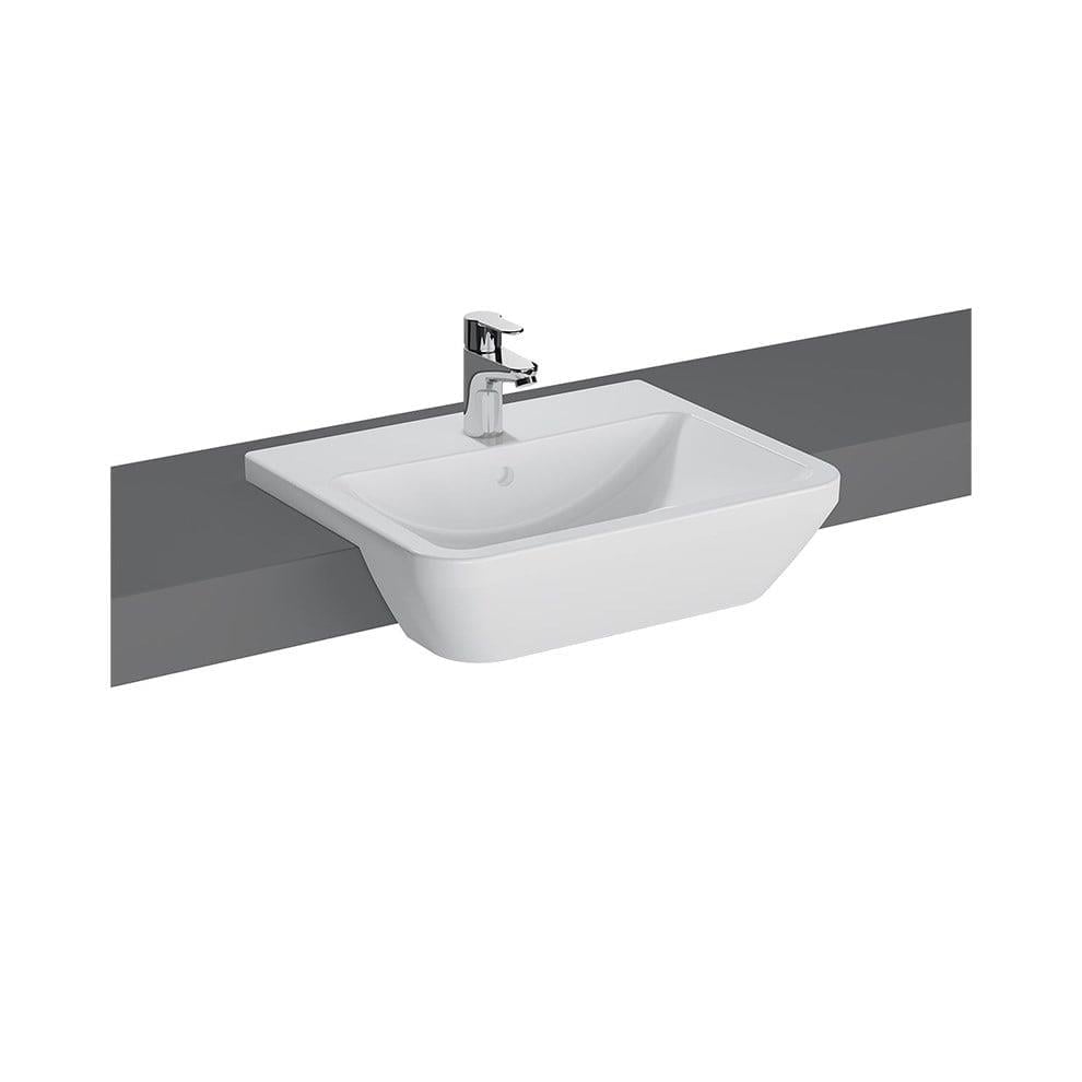 VitrA Integra Yarım Tezgah Lavabo Dikdörtgen, 55x45 cm Tek Armatür Delikli, Su Taşma Delikli, Beyaz - 7069B003-0001