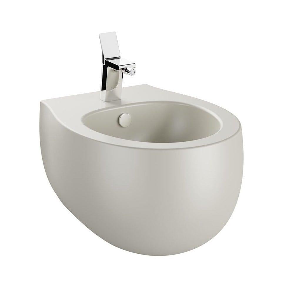 Vitra Memoria Asma Bide Gizli Montajlı, 55 Cm Tek Armatür Delikli, Su Taşma Delikli, Yanlardan Deliksiz, Clean, Mat Bej