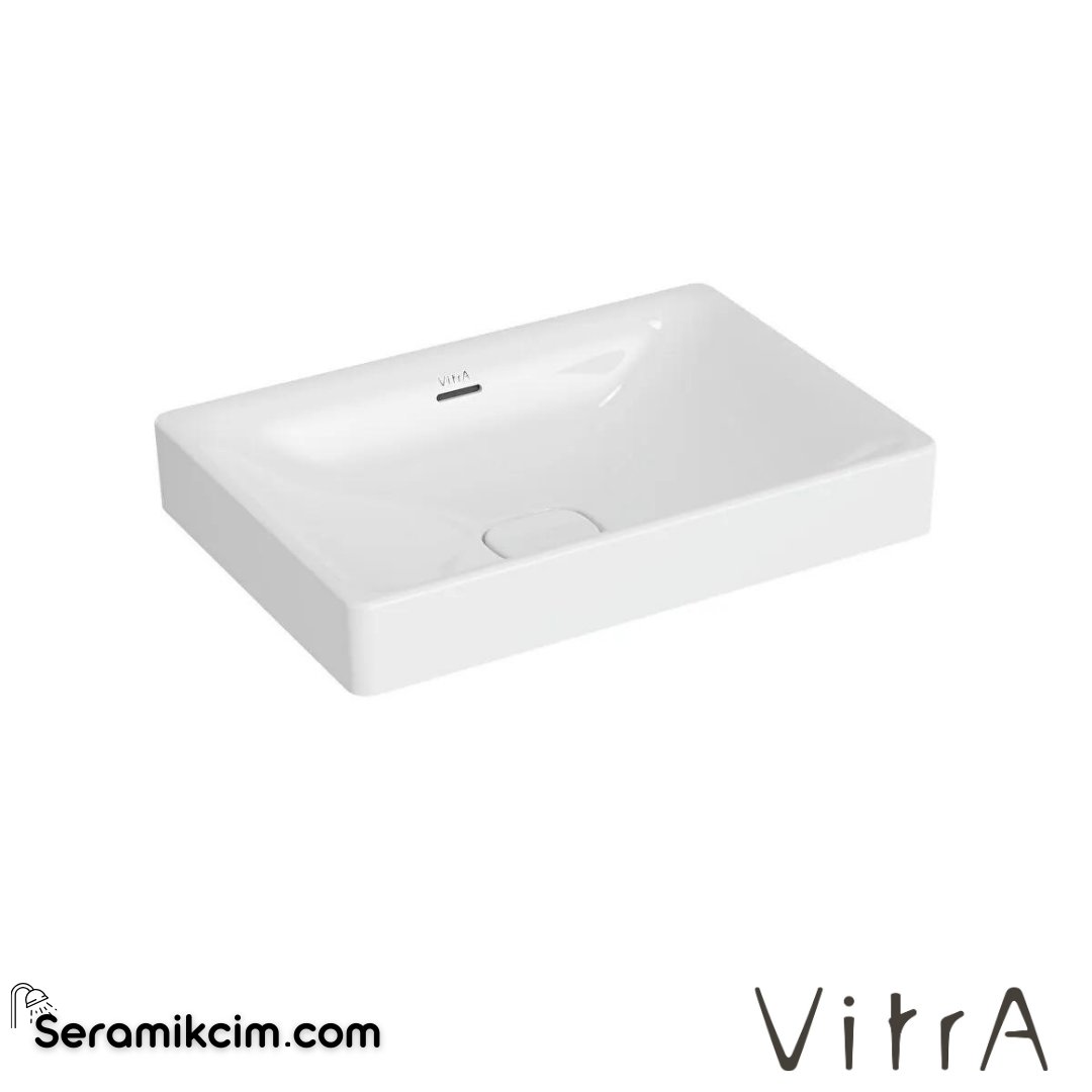 VitrA Metropole Çanak Lavabo Dikdörtgen, 60x40 cm Armatür Deliksiz, Su Taşma Delikli, Beyaz - 7535B003-0673