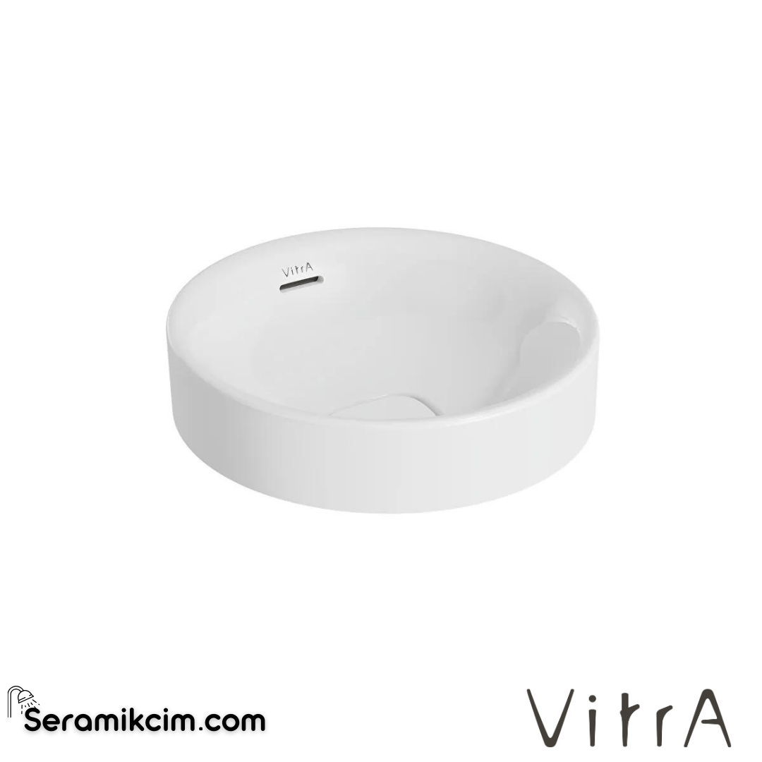 VitrA Metropole Çanak Lavabo Yuvarlak, 40x40 cm Armatür Deliksiz, Su Taşma Delikli, Beyaz - 7532B003-0673