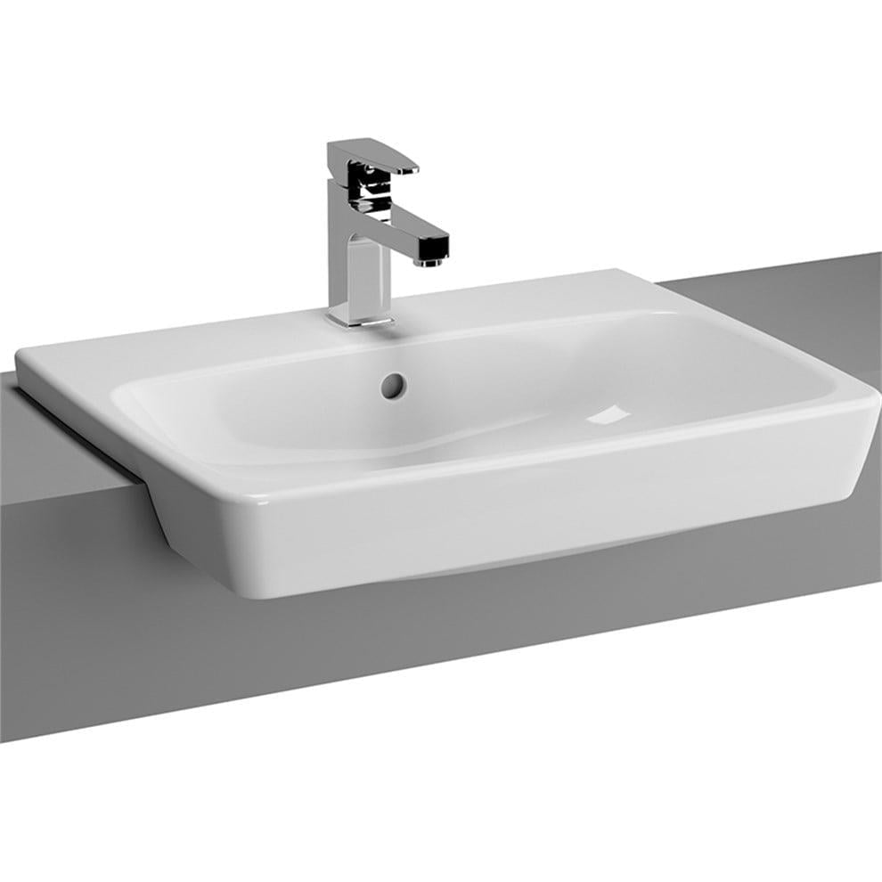 VitrA Metropole Yarım Tezgah Lavabo 60x46 cm Tek Armatür Delikli, Su Taşma Delikli, Beyaz - 5679B003-0001