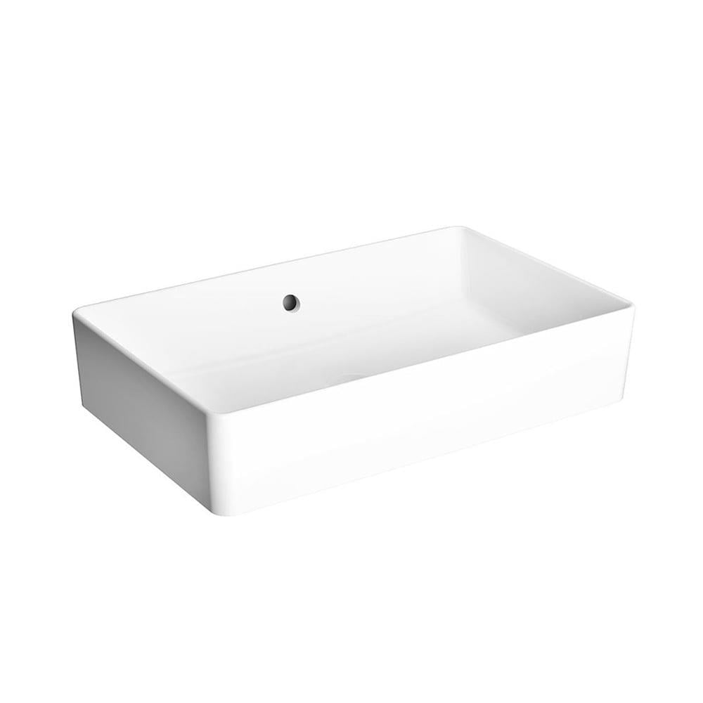VitrA Nuo Çanak Lavabo Dikdörtgen, 60x38 cm Armatür Deliksiz, Su Taşma Delikli, Beyaz - 7434B003-0012