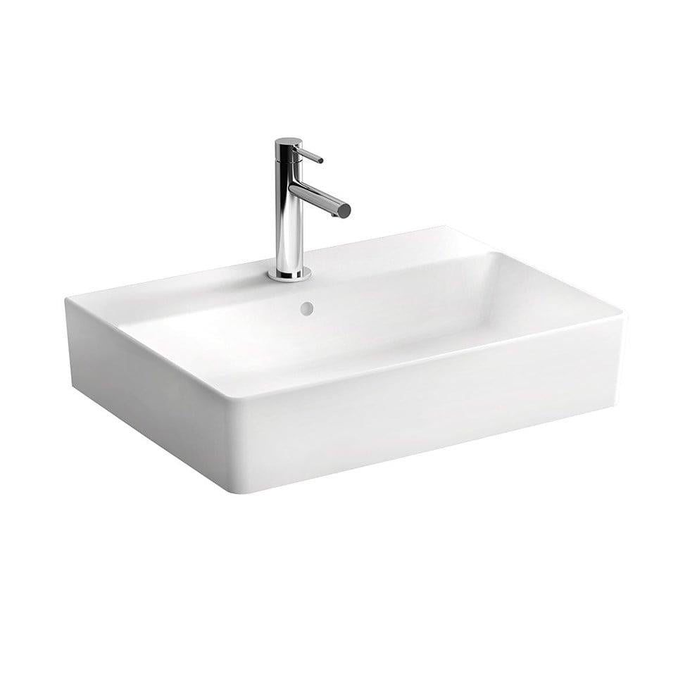 VitrA Nuo Çanak Lavabo Dikdörtgen, 60x44 cm Tek Armatür Delikli, Su Taşma Delikli, Beyaz - 7432B003-0001