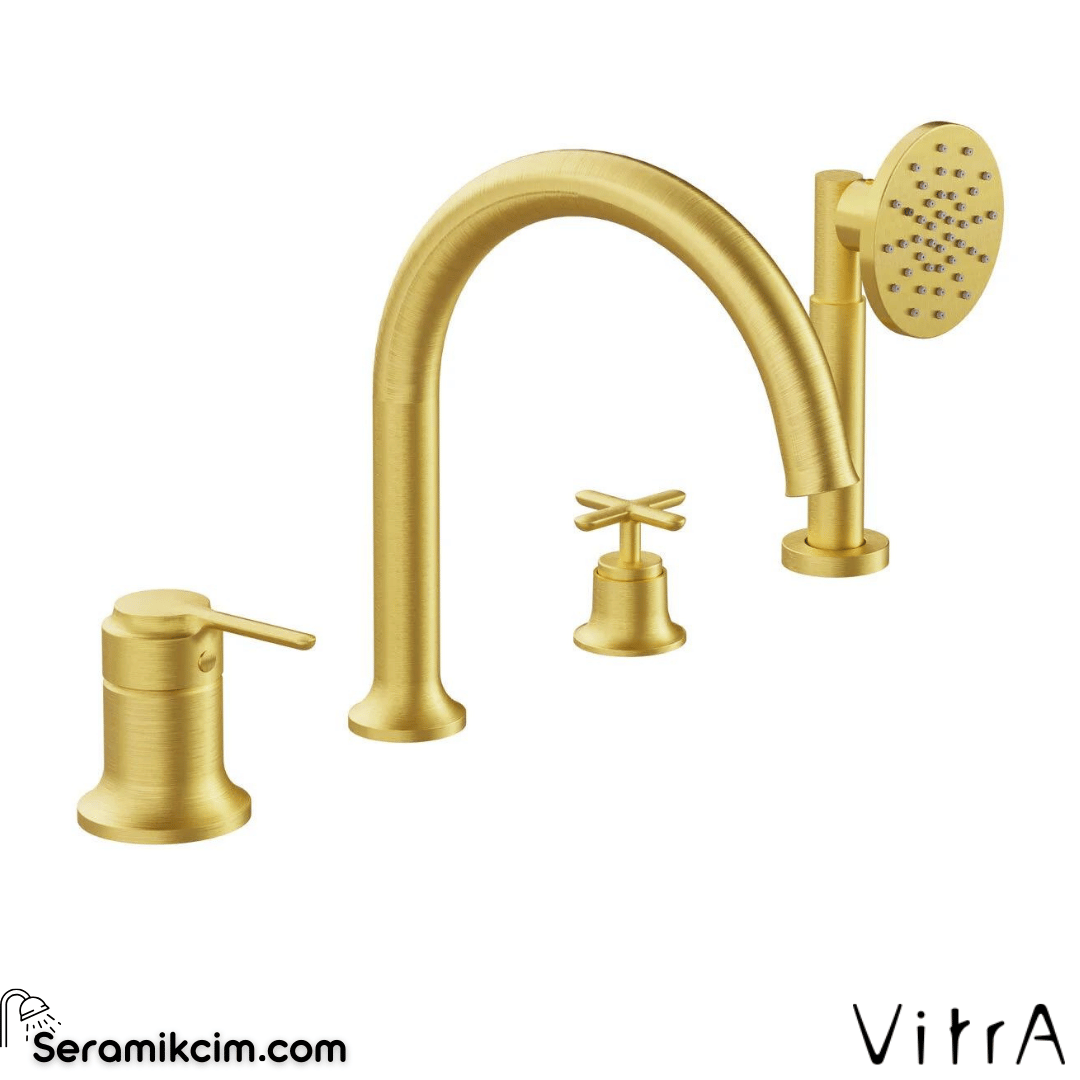 Vitra Origin Classic Küvet Bataryası (4 Delikli), Fırçalı Altın