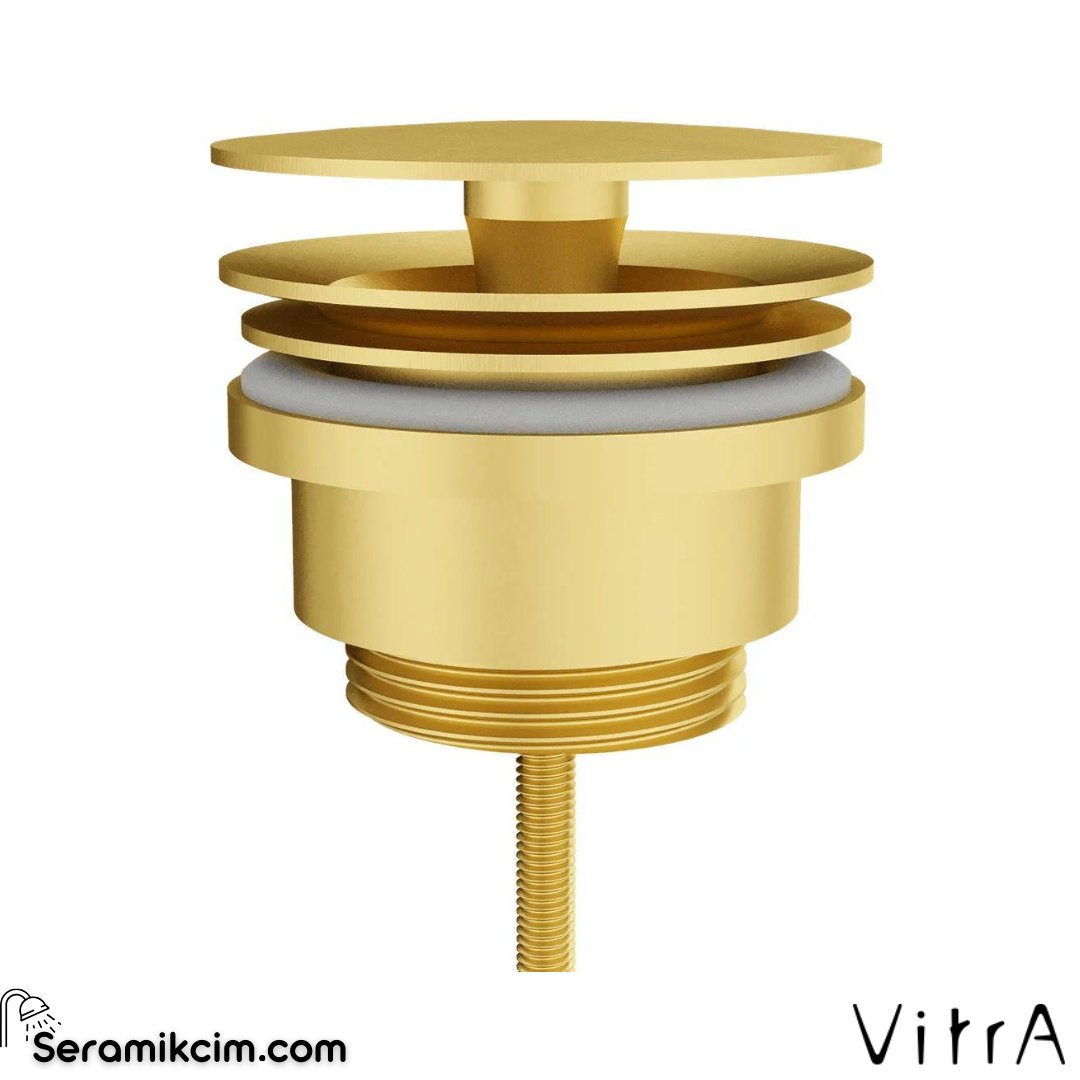 Vitra Origin Classic Lavabo Yuvarlak Süzgeci Universal (Sabit), Fırçalı Altın