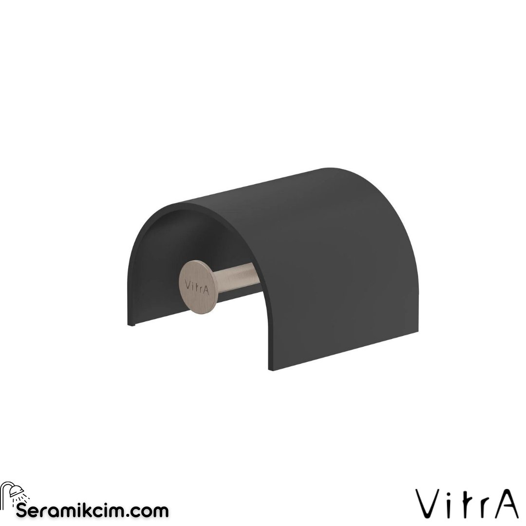 Vitra Origin Tuvalet Kağıtlığı, Kapaklı, Fırçalı Nikel