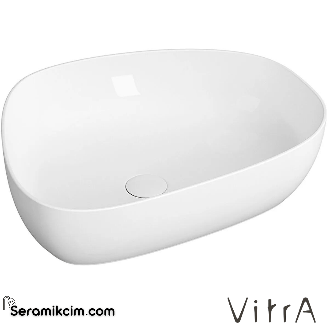 VitrA Outline Çanak Lavabo Tv Şekilli, 55x43 cm Armatür Deliksiz, Su Taşma Deliksiz, Clean, Beyaz - 5991B403-0016