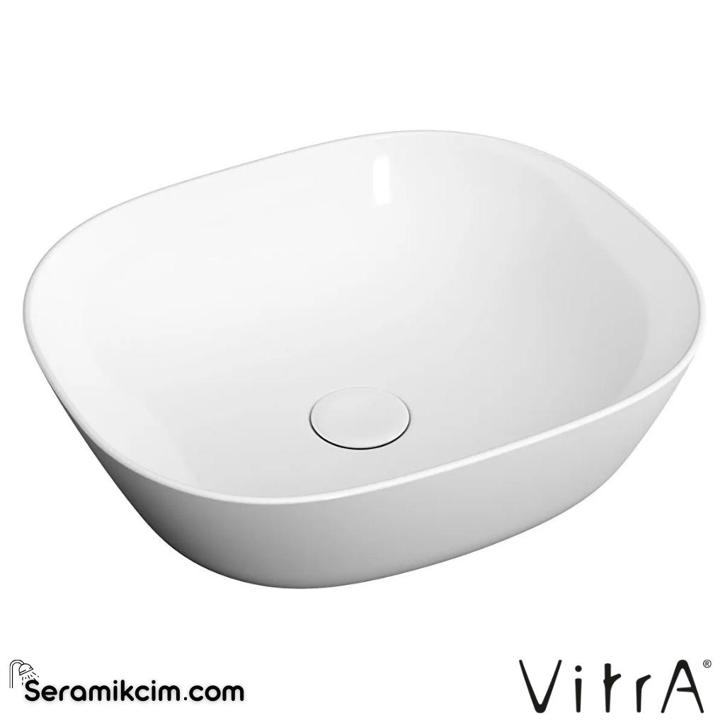 VitrA Plural Çanak Lavabo Oval, Kompakt, 45x38 cm Armatür Deliksiz, Su Taşma Deliksiz, Clean, Beyaz - 7810B403-0016