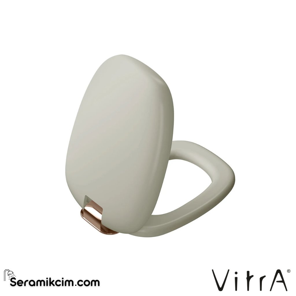VitrA Plural Klozet Kapağı Duroplast, Üstten Sıkmalı Yavaş Kapanır, Kolay Sök-Tak, Bakır, Metal Menteşeli, Mat Bej 126-420-029 - 126-420-029