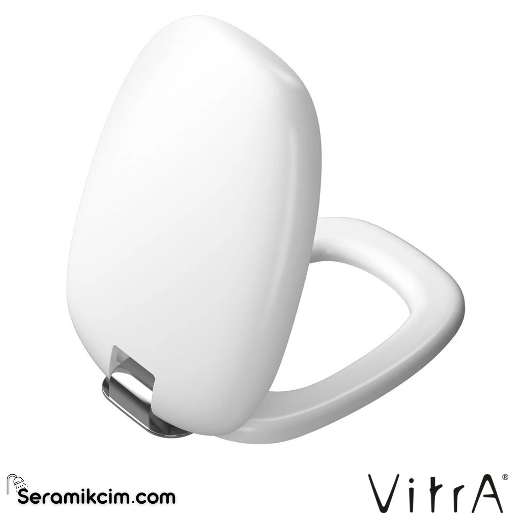 VitrA Plural Klozet Kapağı Duroplast, Üstten Sıkmalı Yavaş Kapanır, Kolay Sök-Tak, Metal Menteşeli, Mat Beyaz 126-401-009 - 126-401-009