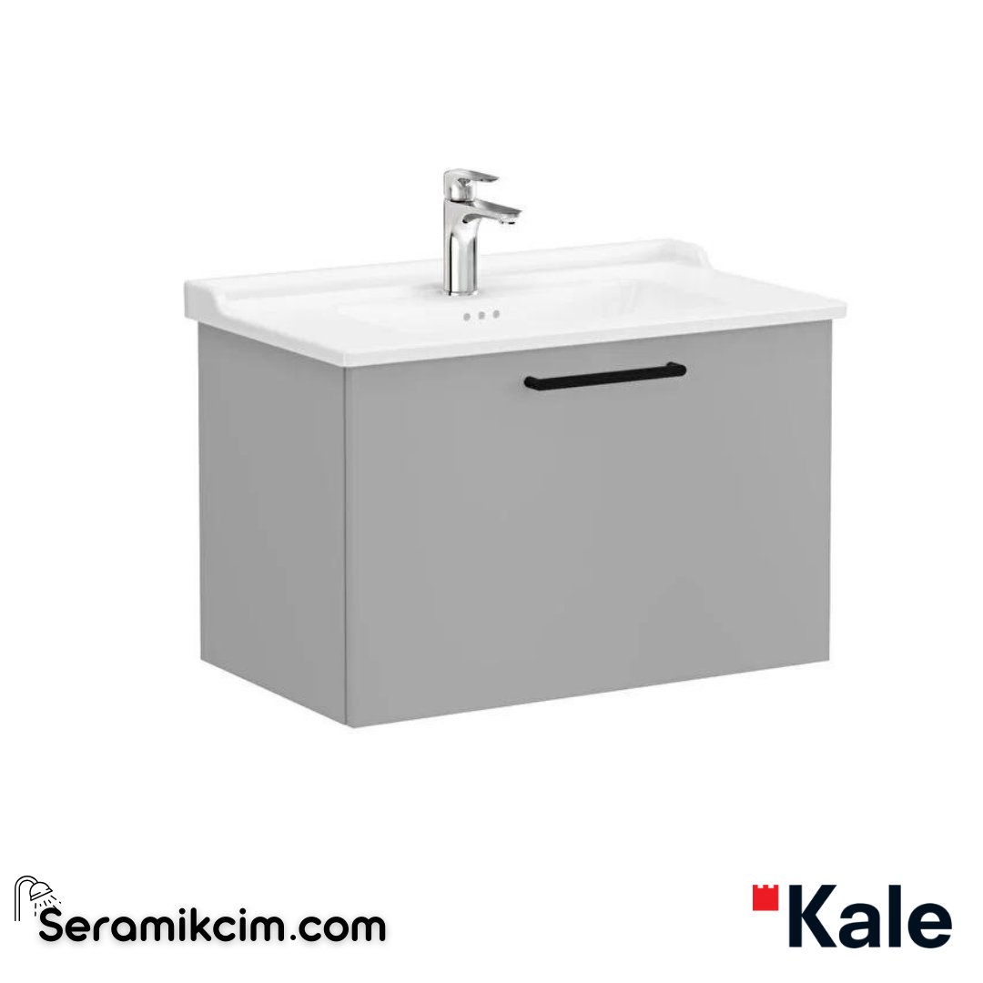 Vitra Root Lavabo Dolabı, Tek Çekmeceli, 80 Cm, Mat Kaya Gri, Klasik Lavabolu - 68232
