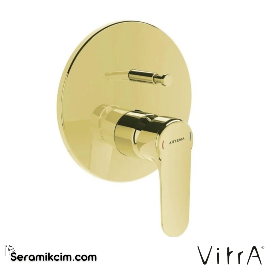 Vitra Root Round Ankastre Banyo Bataryası (Sıva Üstü Grubu) Soft Altın A4272774 - A4272774