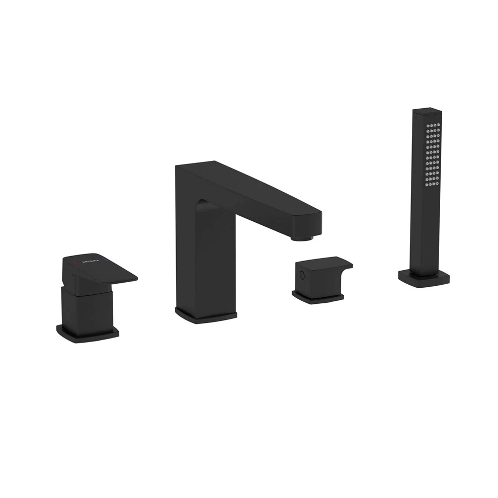 Vitra Root Square Küvet Bataryası (4 Delikli), Mat Siyah - A4275736